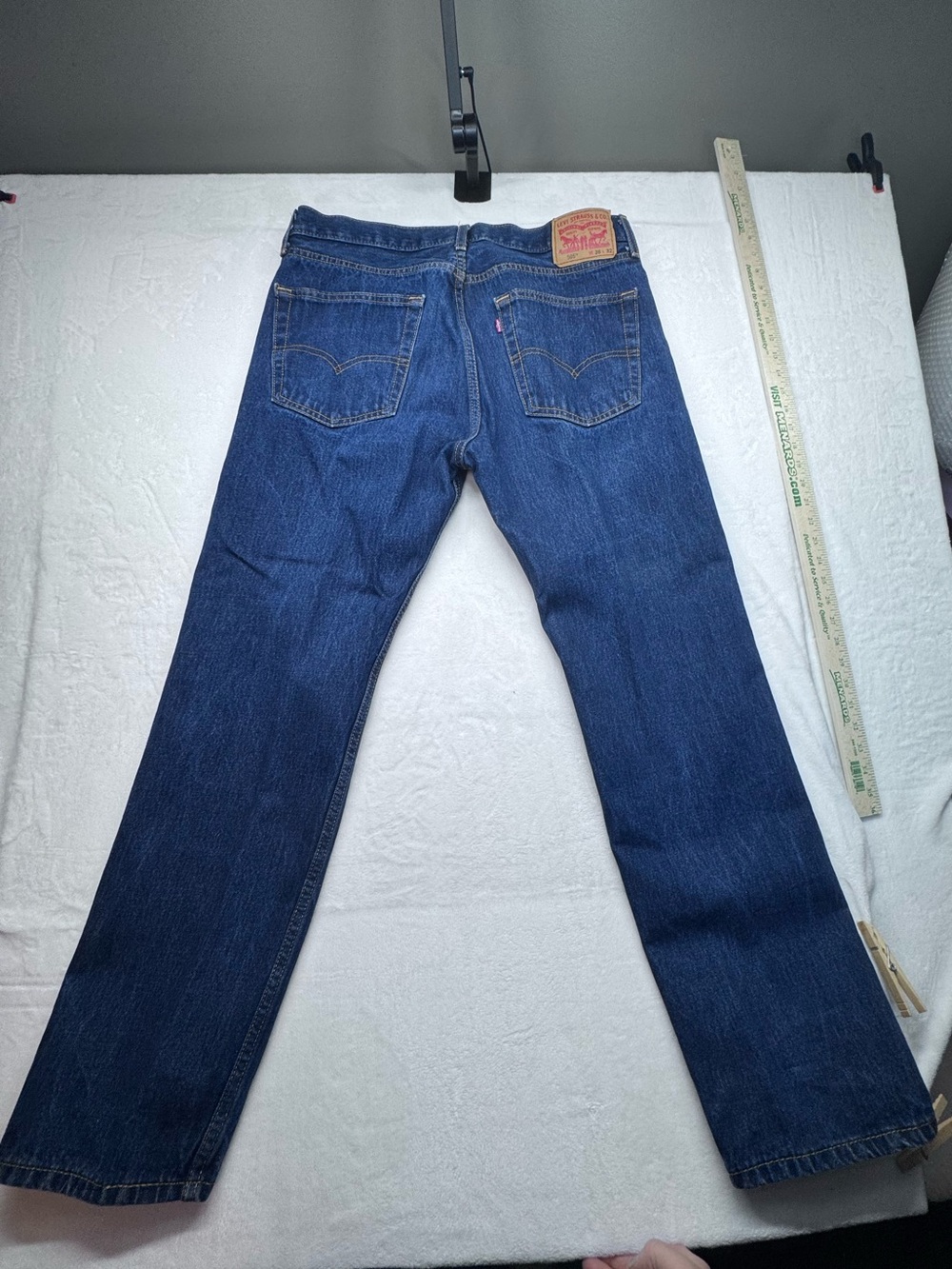 Levi’s 505 Regular Fit Jeans Men’s 36x32 Dark Wash Denim Pants - Picture 13 of 13